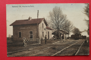 Ansichtskarte AK St Hilaire le Petit 1915 Bahnhof WKI Frankreich France 51 Marne